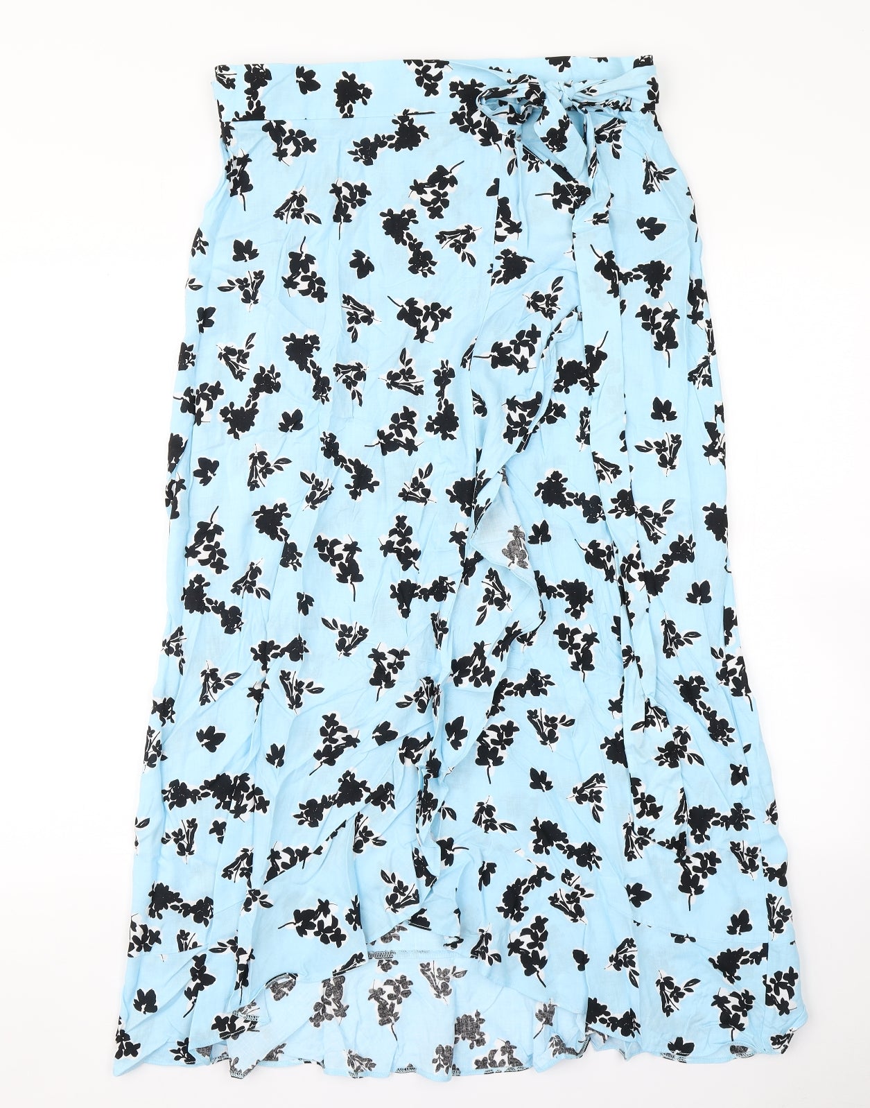 ASOS Womens Blue Floral  Wrap Skirt Size 14
