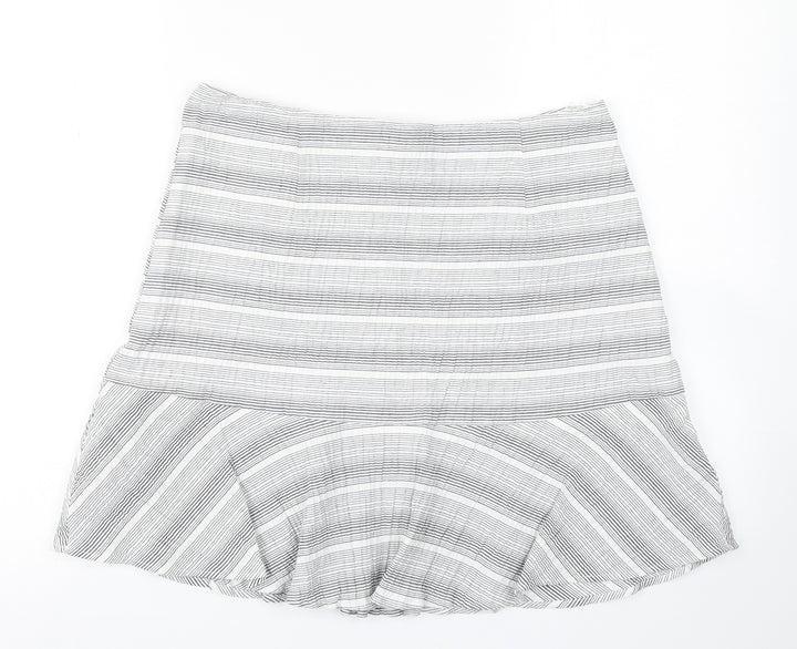 TU Womens Grey Striped  Flare Skirt Size 14