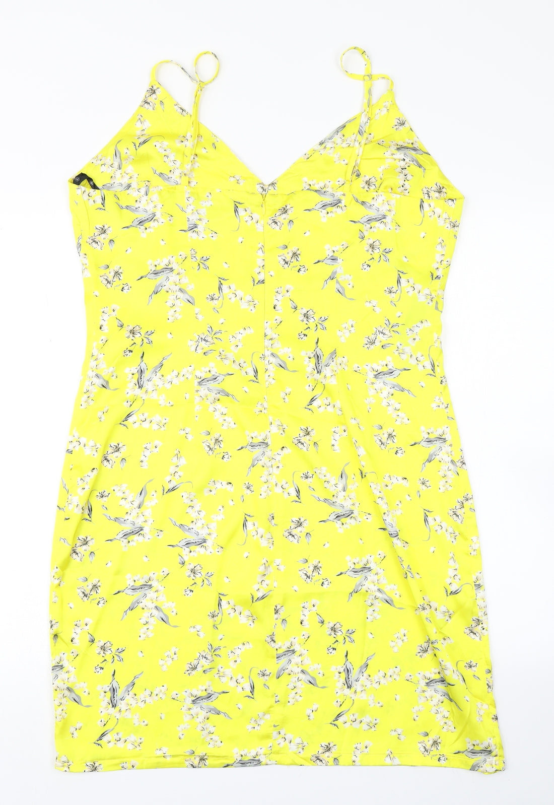 Missguided Womens Yellow Floral  Pencil Dress  Size 14