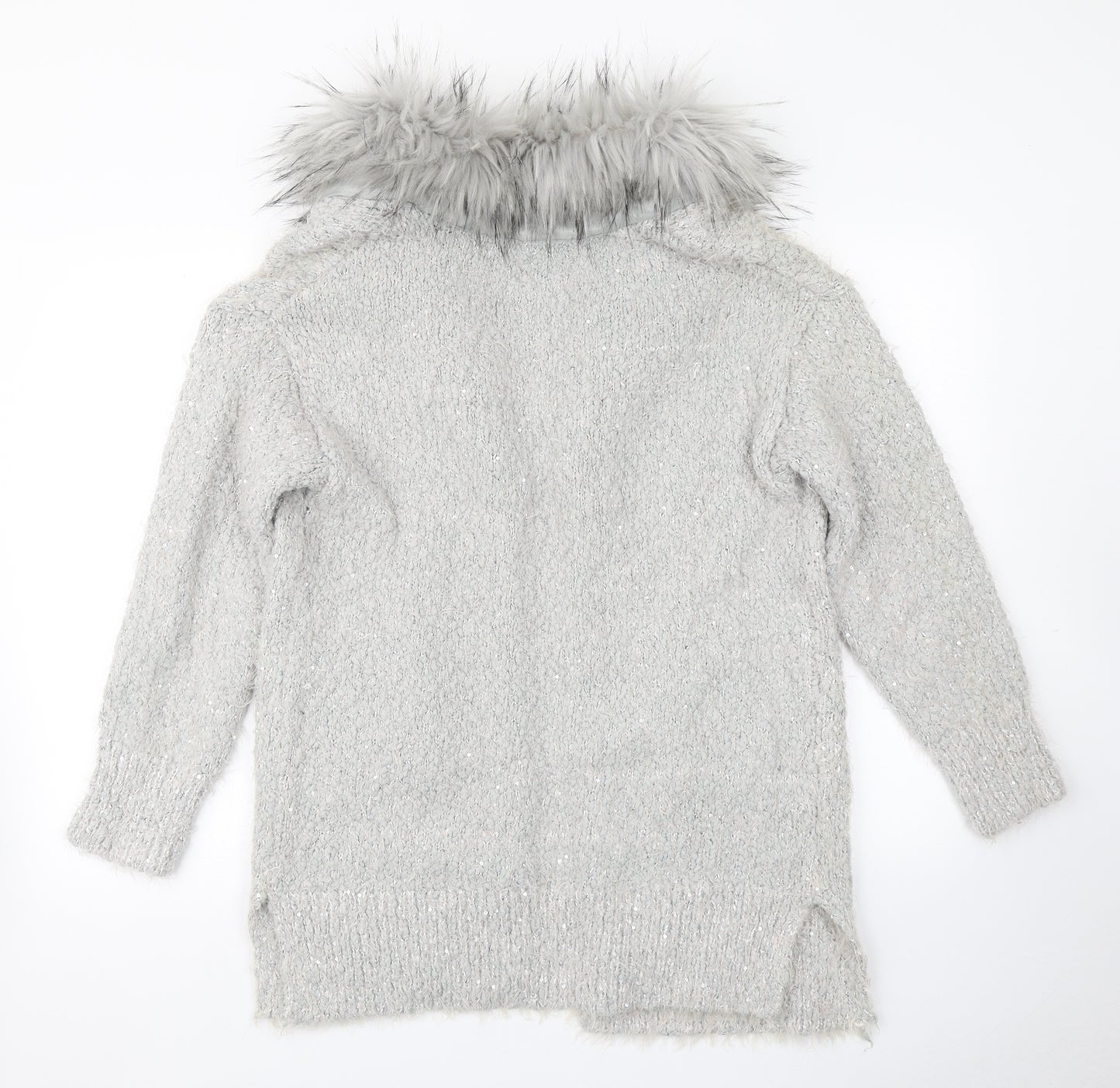 George Womens Grey  Knit Cardigan Jumper Size 12