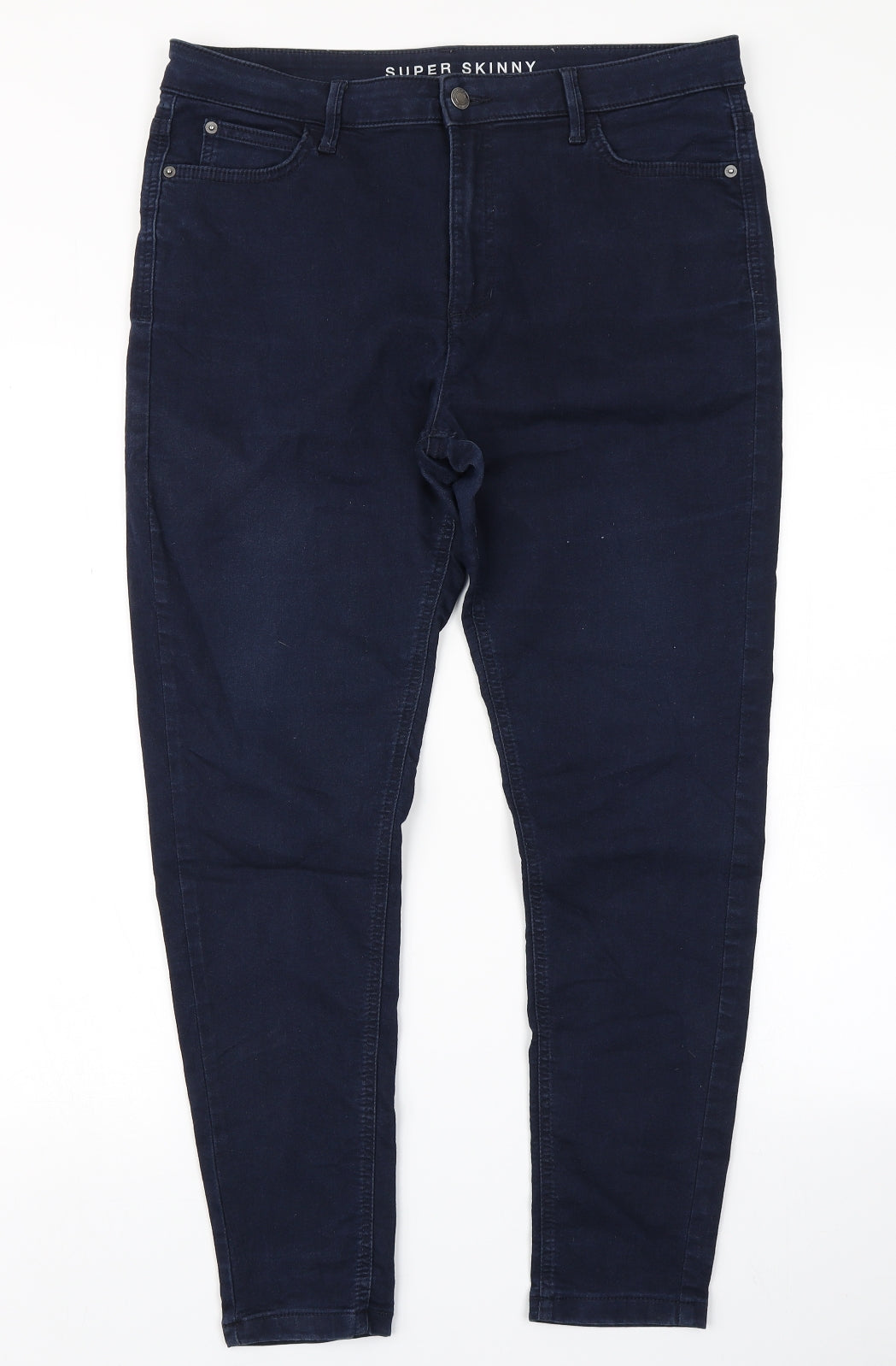 M&S Womens Blue  Denim Skinny Jeans Size 16 L26 in