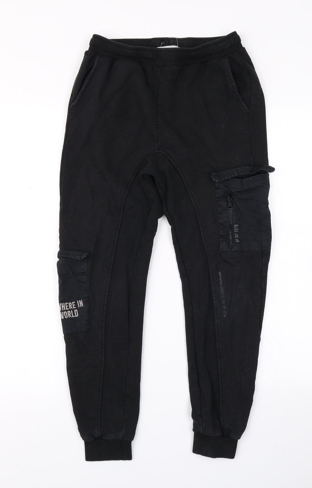 Zara Boys Black   Jogger Trousers Size 13-14 Years