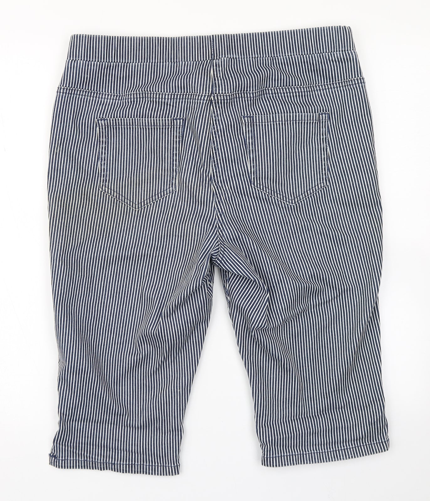 George Womens Blue Striped  Boyfriend Shorts Size 14