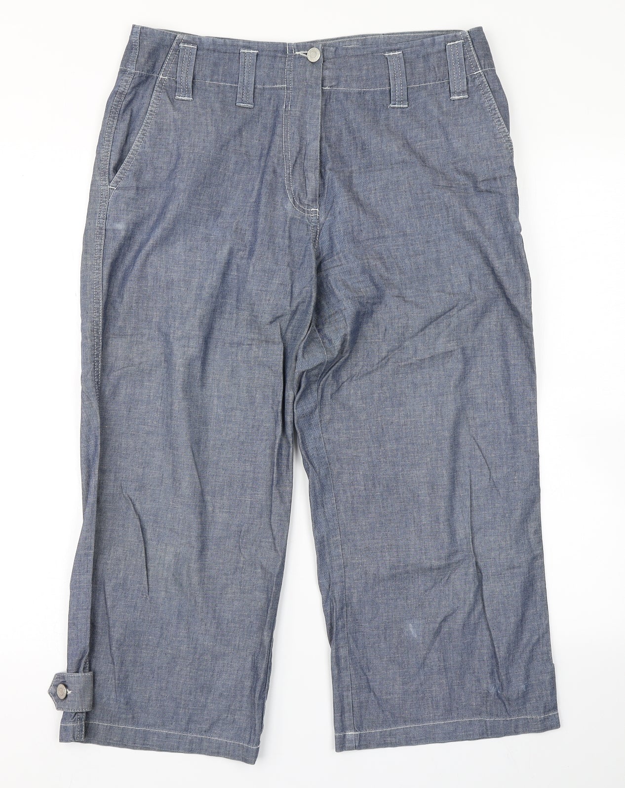NEXT Womens Blue  Denim Capri Trousers Size 12 L21 in