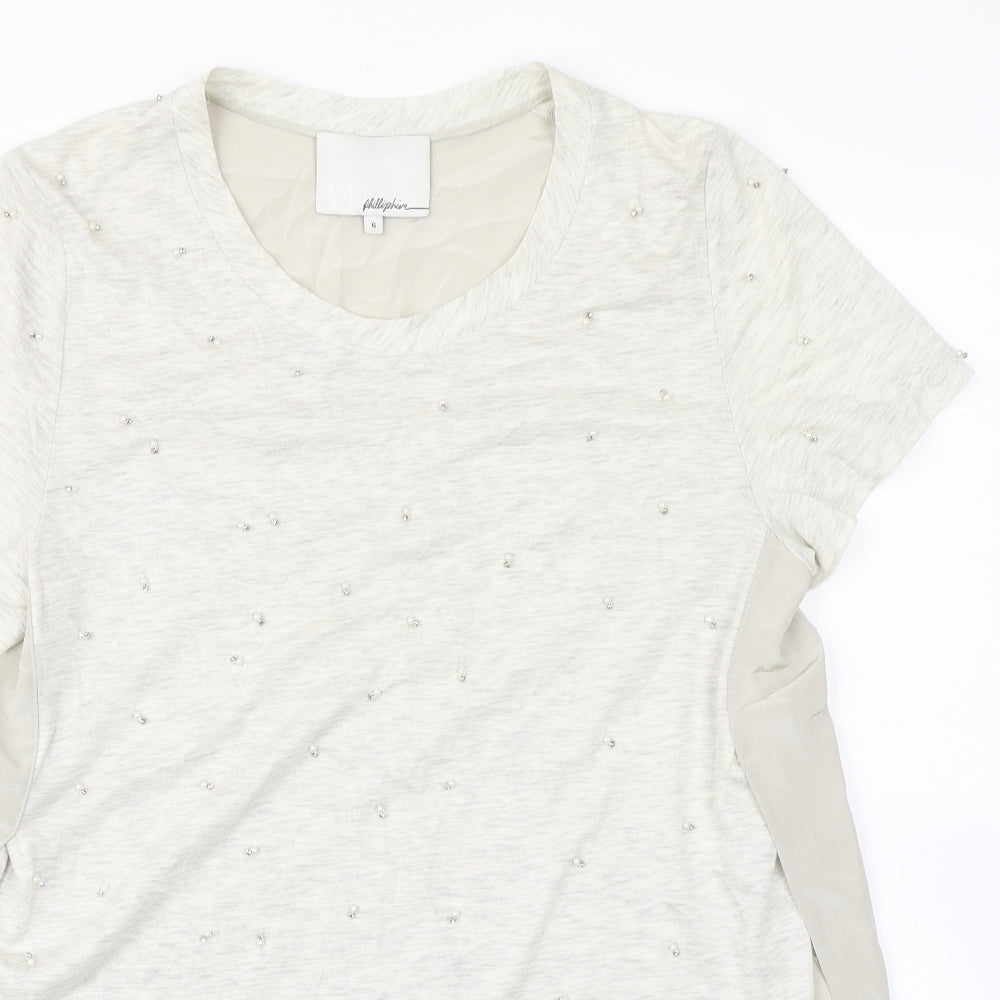 Phillipshire Womens Grey   Basic Blouse Size 6