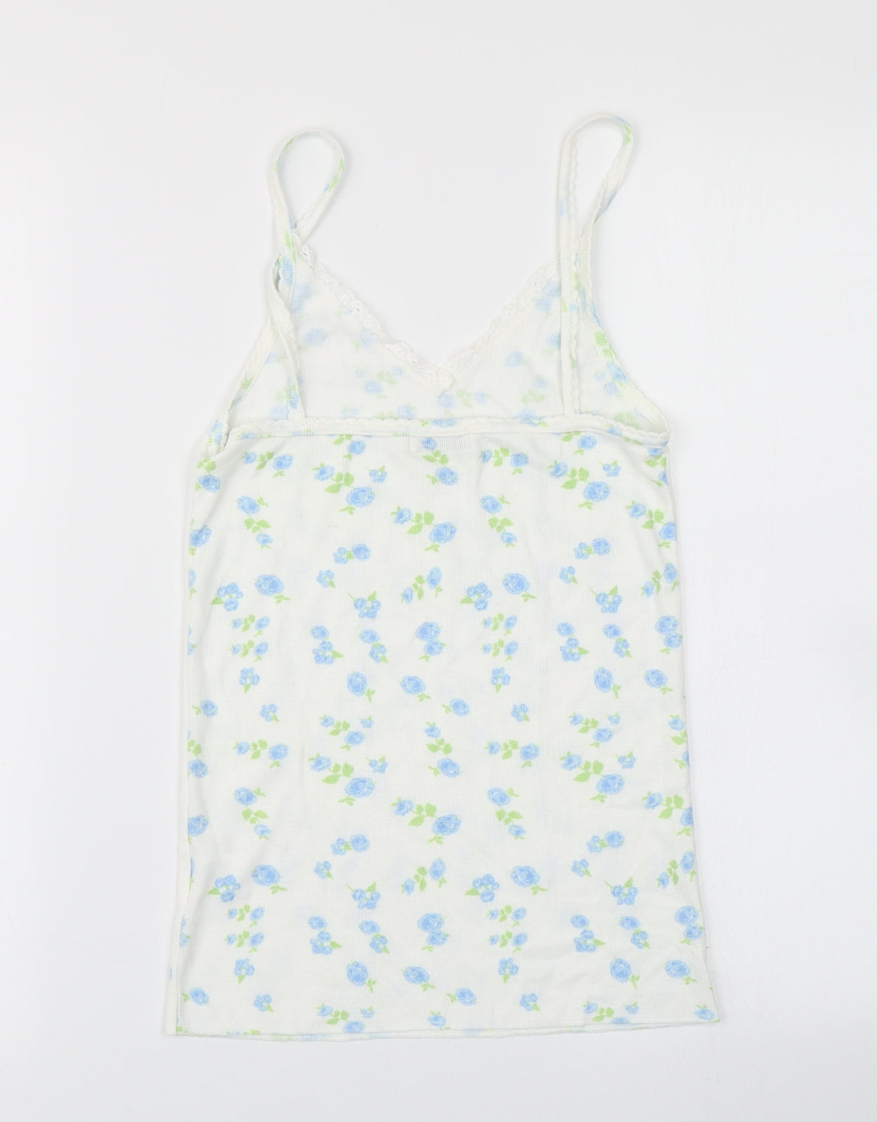 Polkadot Womens White Floral  Camisole T-Shirt Size M