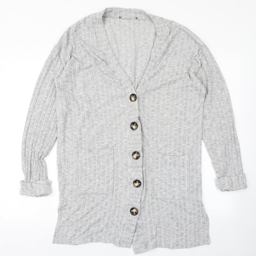 Dorothy Perkins Womens Grey  Knit Cardigan Jumper Size M