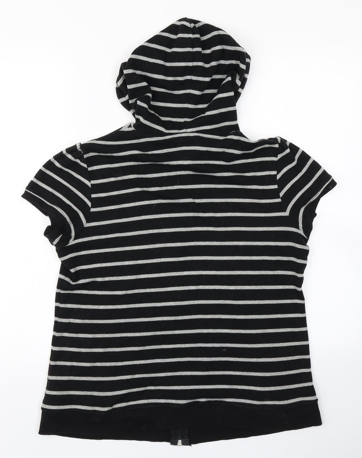 Cherokee Womens Black Striped  Full Zip Hoodie Size 14