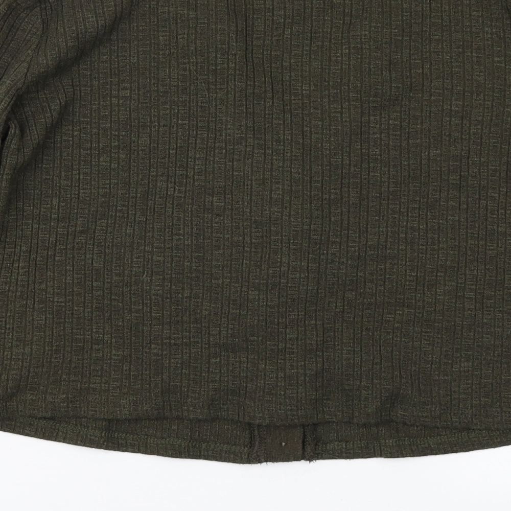 Boohoo Womens Green  Knit Cardigan Jumper Size L