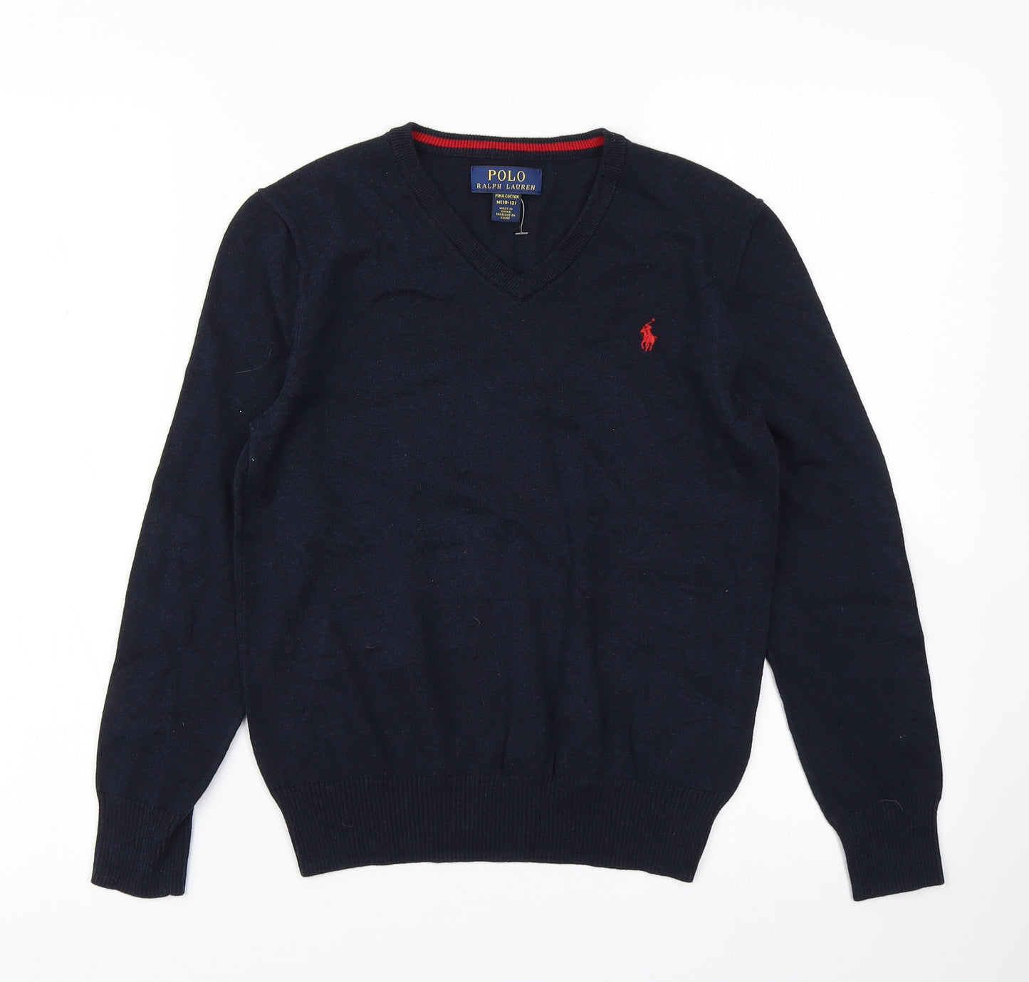 Polo Ralph Lauren Boys Blue  Knit Pullover Jumper Size 10-11 Years