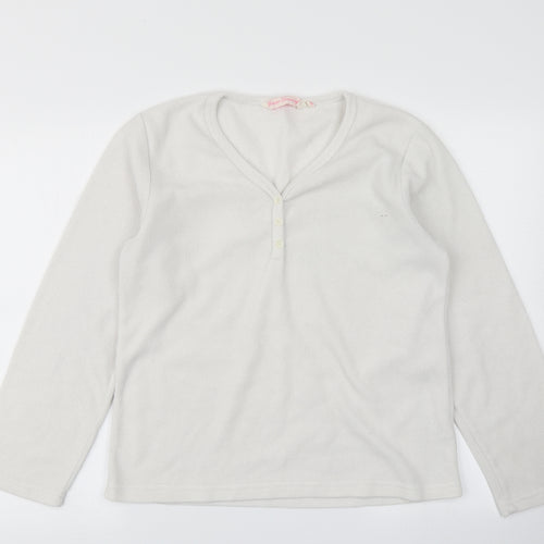 Forever Dreaming Womens White  Fleece Pullover Sweatshirt Size M