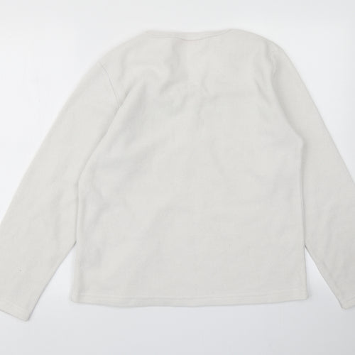 Forever Dreaming Womens White  Fleece Pullover Sweatshirt Size M