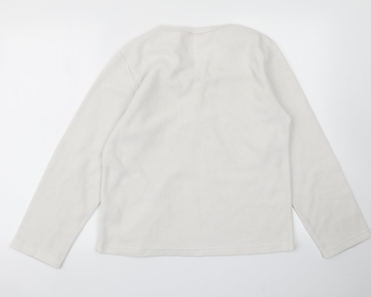 Forever Dreaming Womens White  Fleece Pullover Sweatshirt Size M