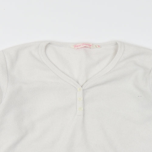 Forever Dreaming Womens White  Fleece Pullover Sweatshirt Size M