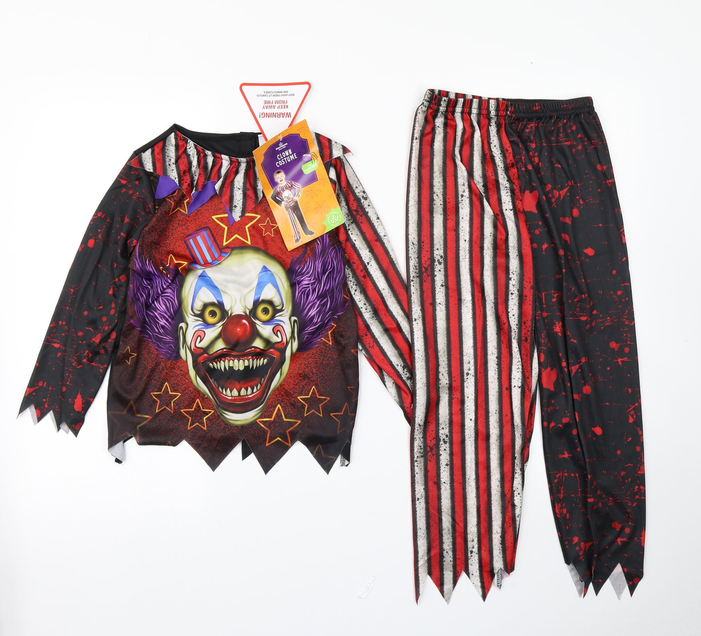 Morissons Girls Black   Trousers Outfit/Set Size 5-6 Years  - Halloween Clown Costume