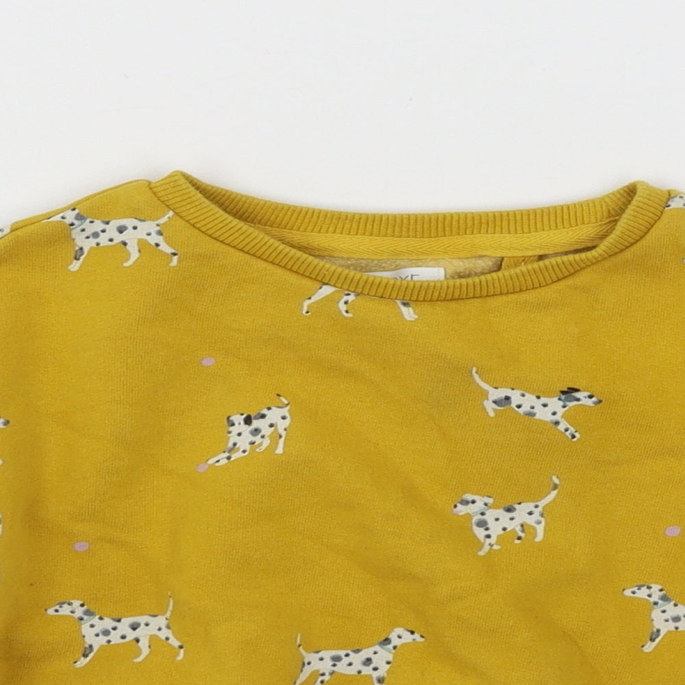Marks and Spencer Girls Yellow  Jersey Pullover Sweatshirt Size 5 Years  - Dogs