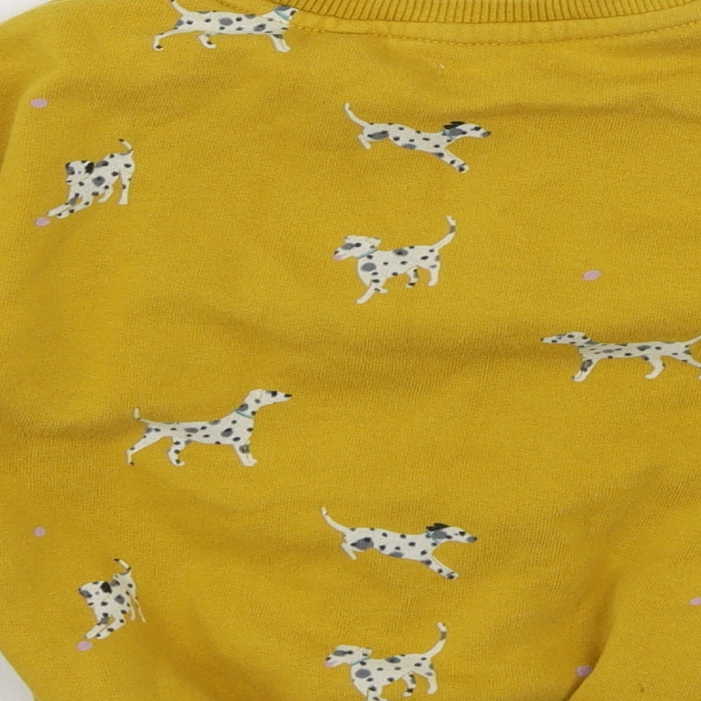 Marks and Spencer Girls Yellow  Jersey Pullover Sweatshirt Size 5 Years  - Dogs