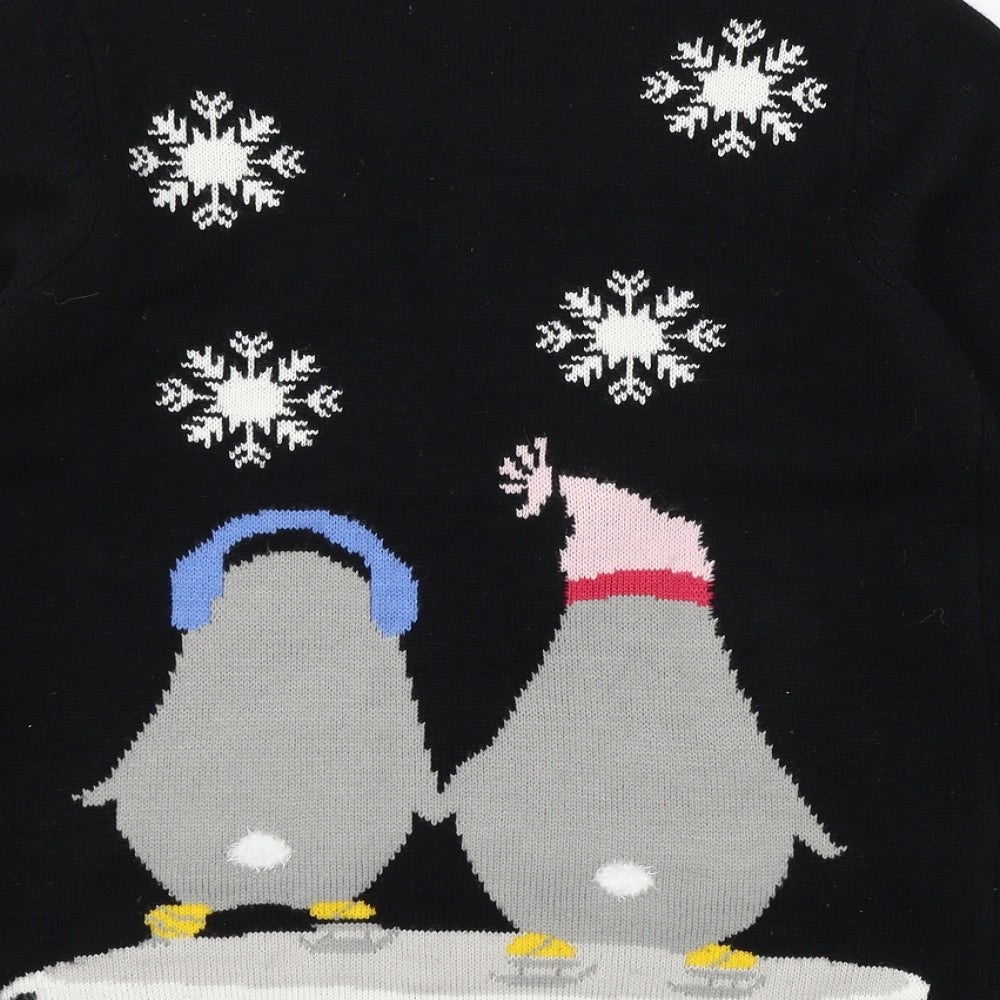 F&F Womens Black  Knit Pullover Jumper Size 10  - Penguin