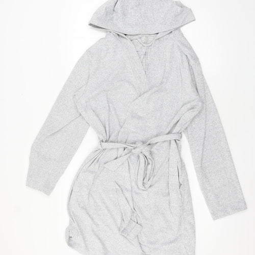 George Womens Grey Solid Jersey Top Robe Size M