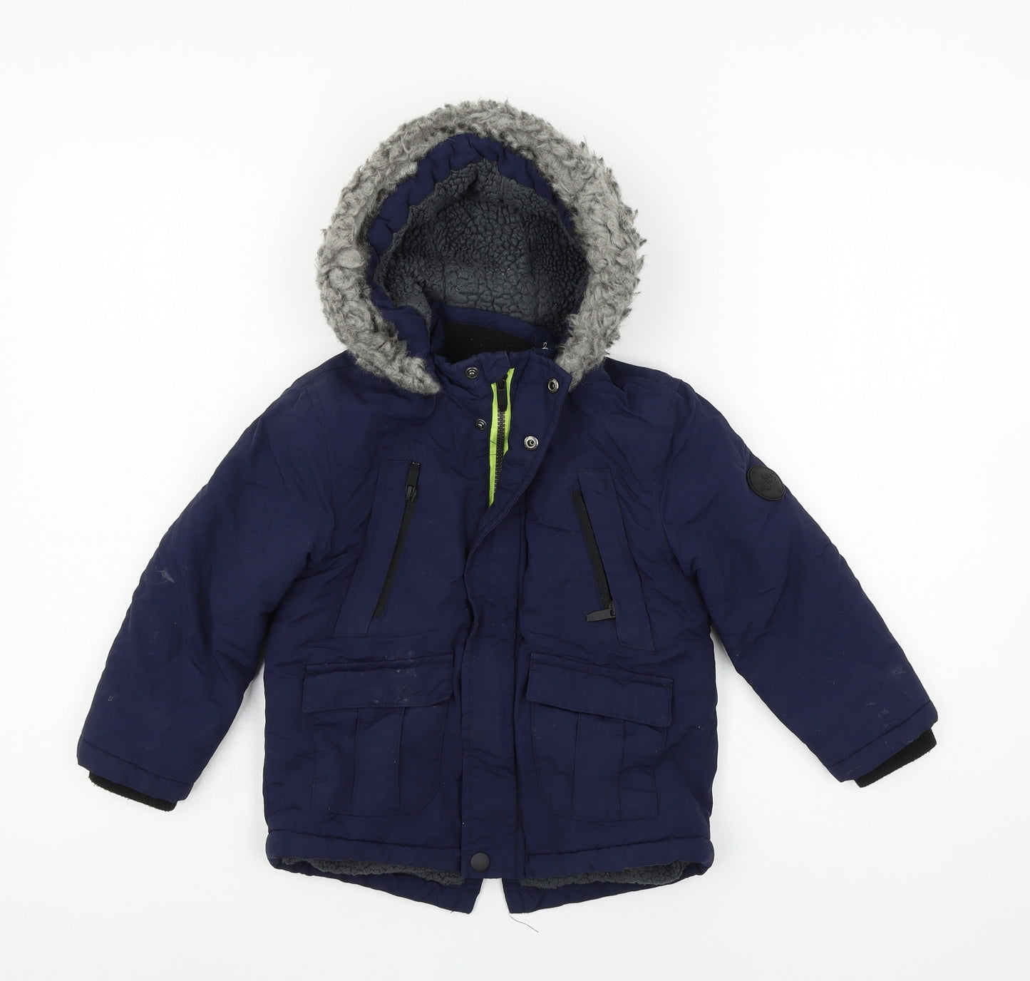 Primark Boys Blue   Parka Coat Size 2-3 Years