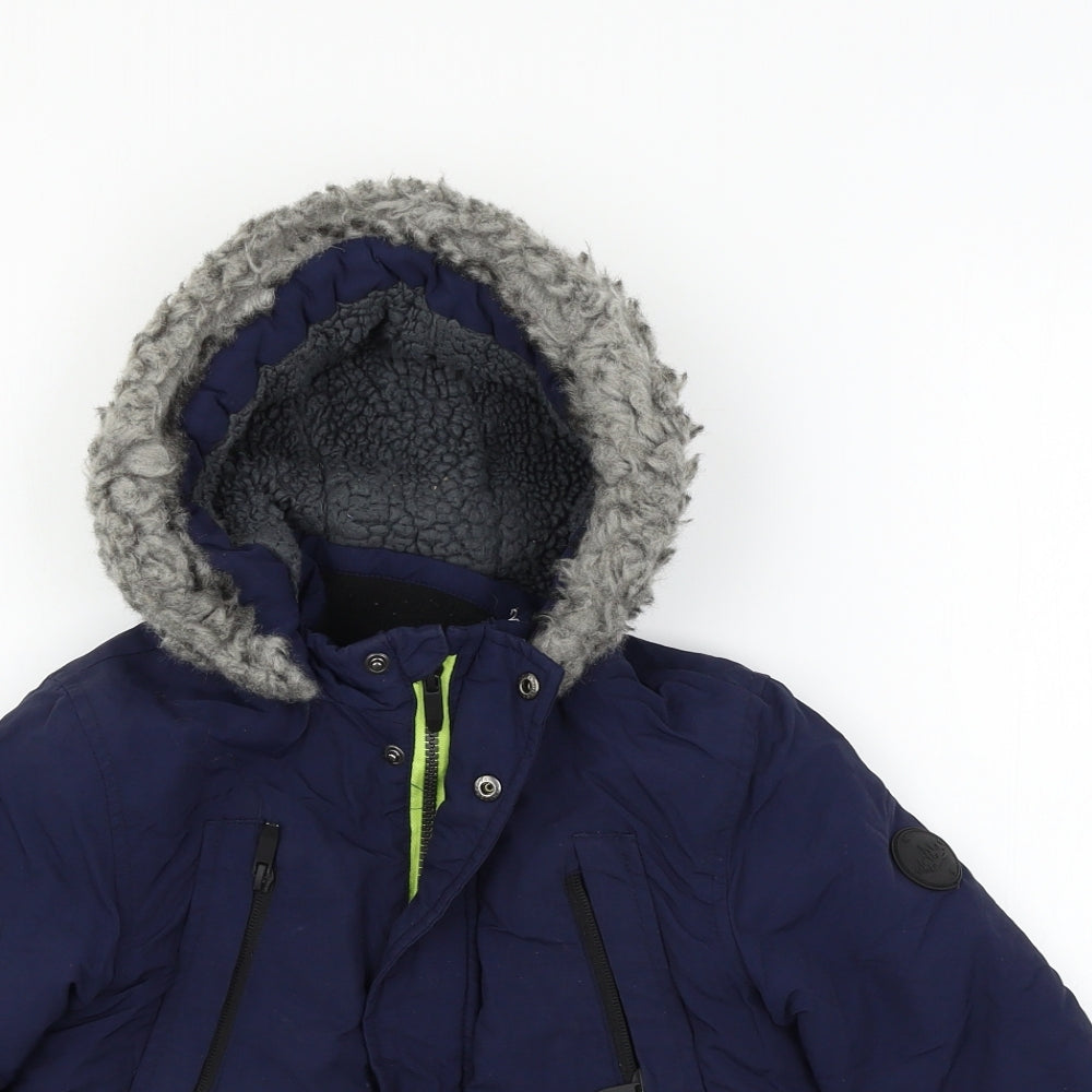 Primark Boys Blue   Parka Coat Size 2-3 Years