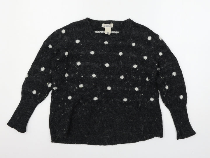 H&M Womens Grey Polka Dot Knit Pullover Jumper Size M