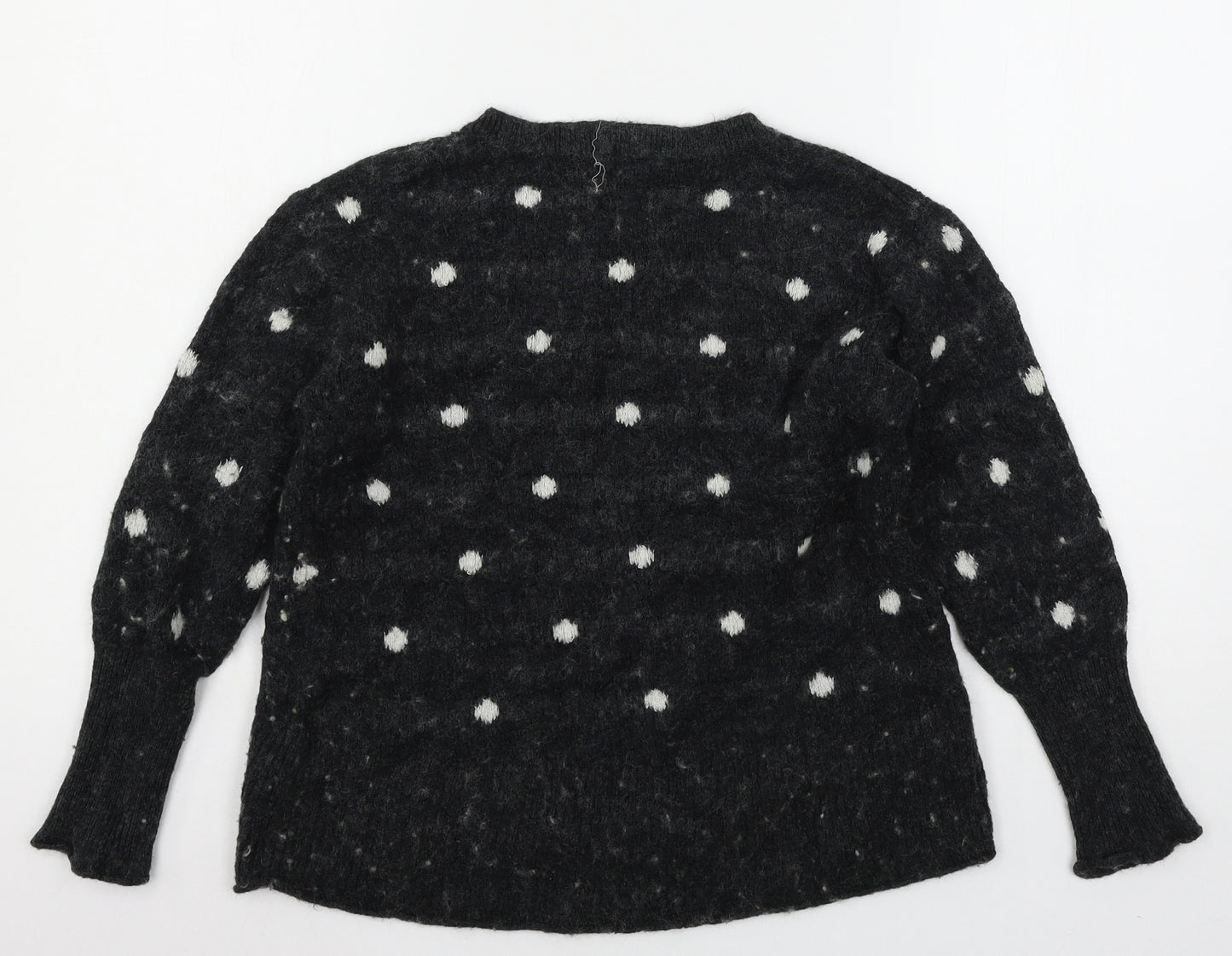 H&M Womens Grey Polka Dot Knit Pullover Jumper Size M