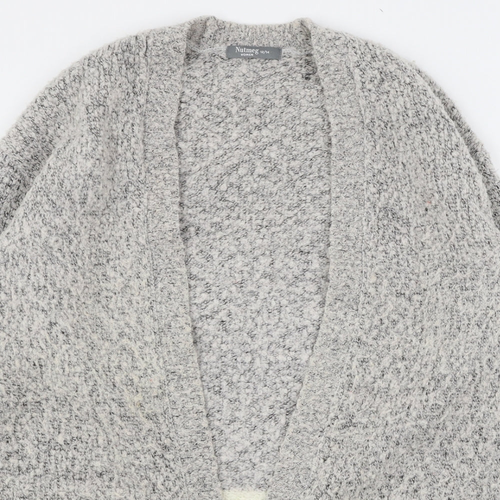 Nutmeg Womens Grey  Knit Cardigan Jumper Size 12