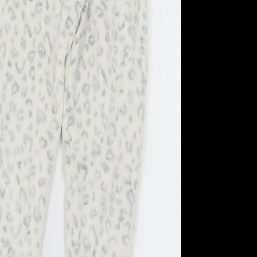 George Girls Ivory Animal Print Microfibre Capri Pyjama Pants Size 7-8 Years