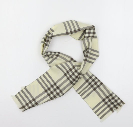 Front view of Preworn women’s ivory plaid knit scarf