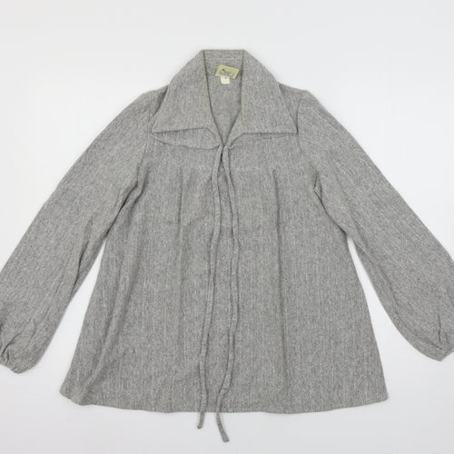 St Michael Womens Grey Striped Knit Basic Blouse Size 12