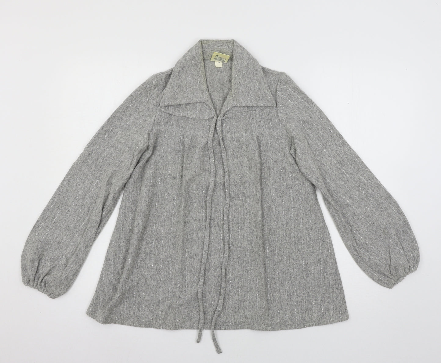 St Michael Womens Grey Striped Knit Basic Blouse Size 12