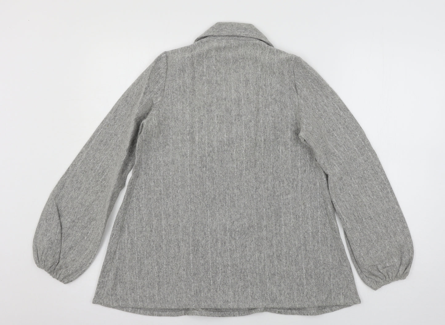 St Michael Womens Grey Striped Knit Basic Blouse Size 12