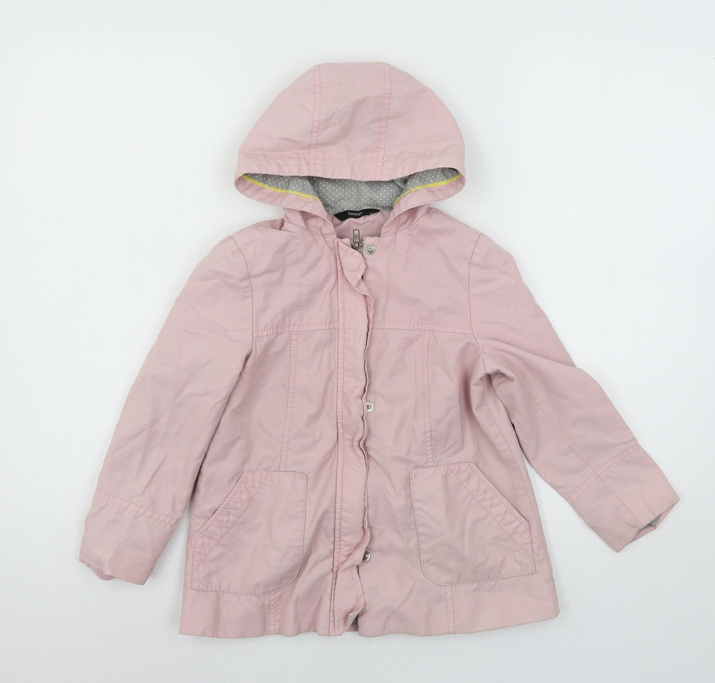 George Girls Pink   Parka Coat Size 6-7 Years