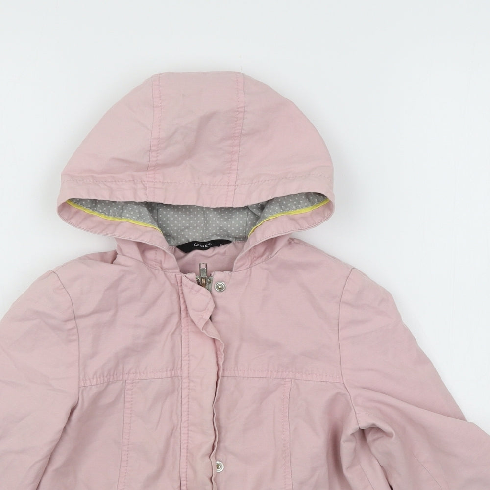 George Girls Pink   Parka Coat Size 6-7 Years