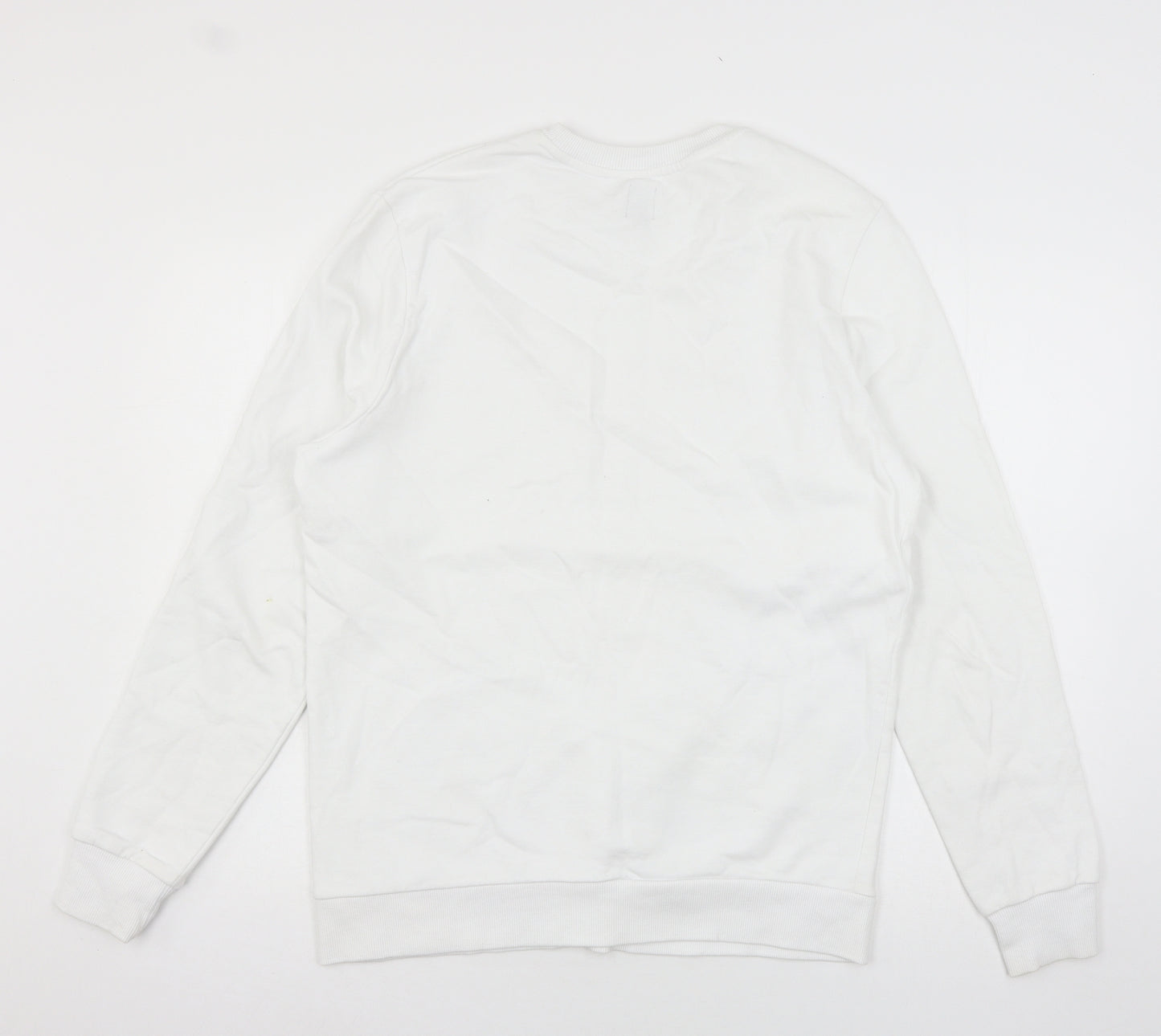 River Island Mens White  Jersey Pullover Sweatshirt Size M