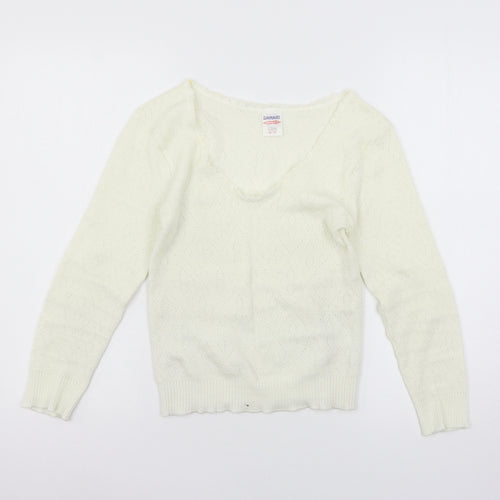 Damart Womens Ivory  Knit Basic T-Shirt Size 10