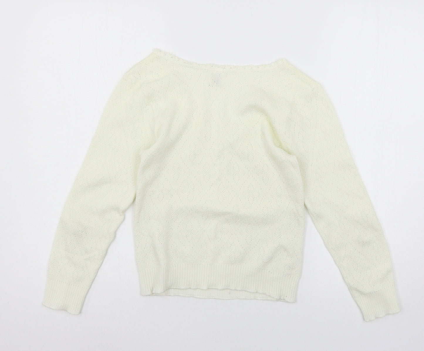 Damart Womens Ivory  Knit Basic T-Shirt Size 10