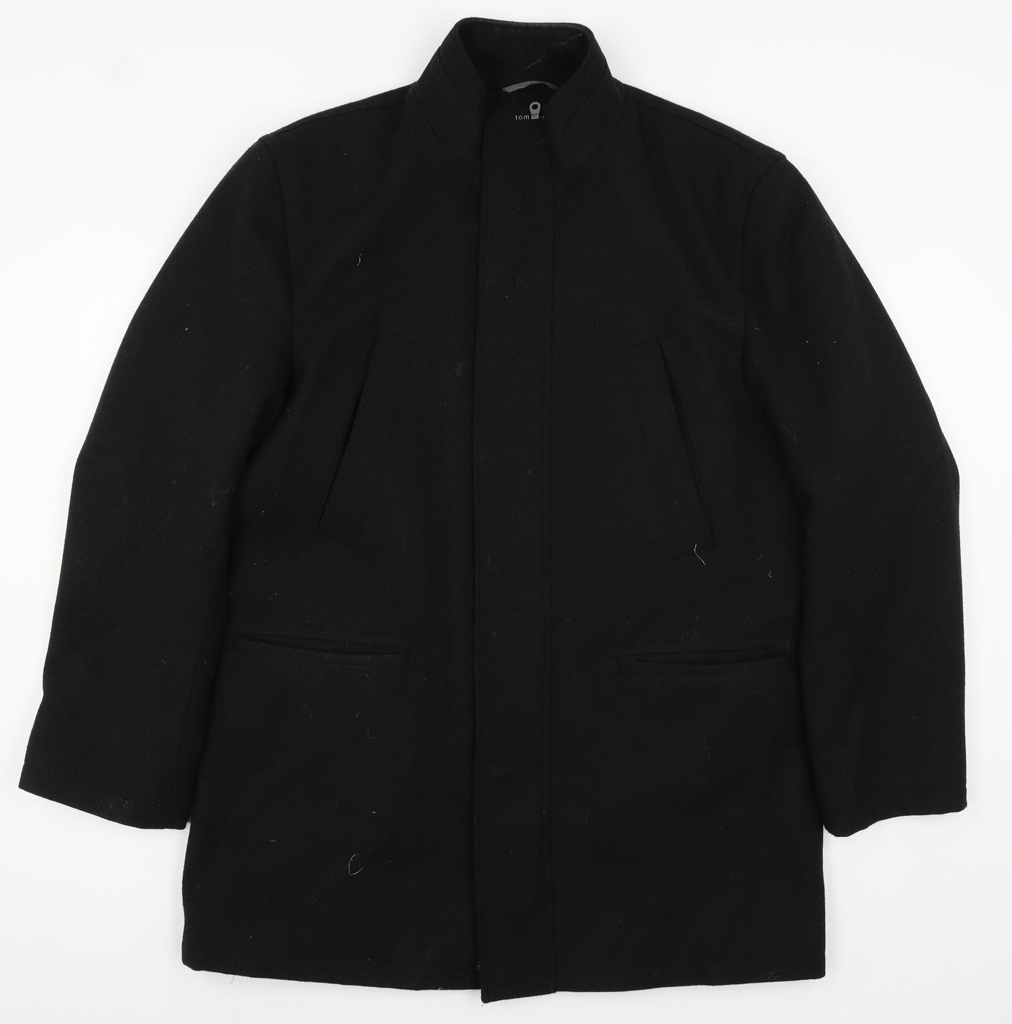 Tom English Womens Black   Pea Coat Coat Size L