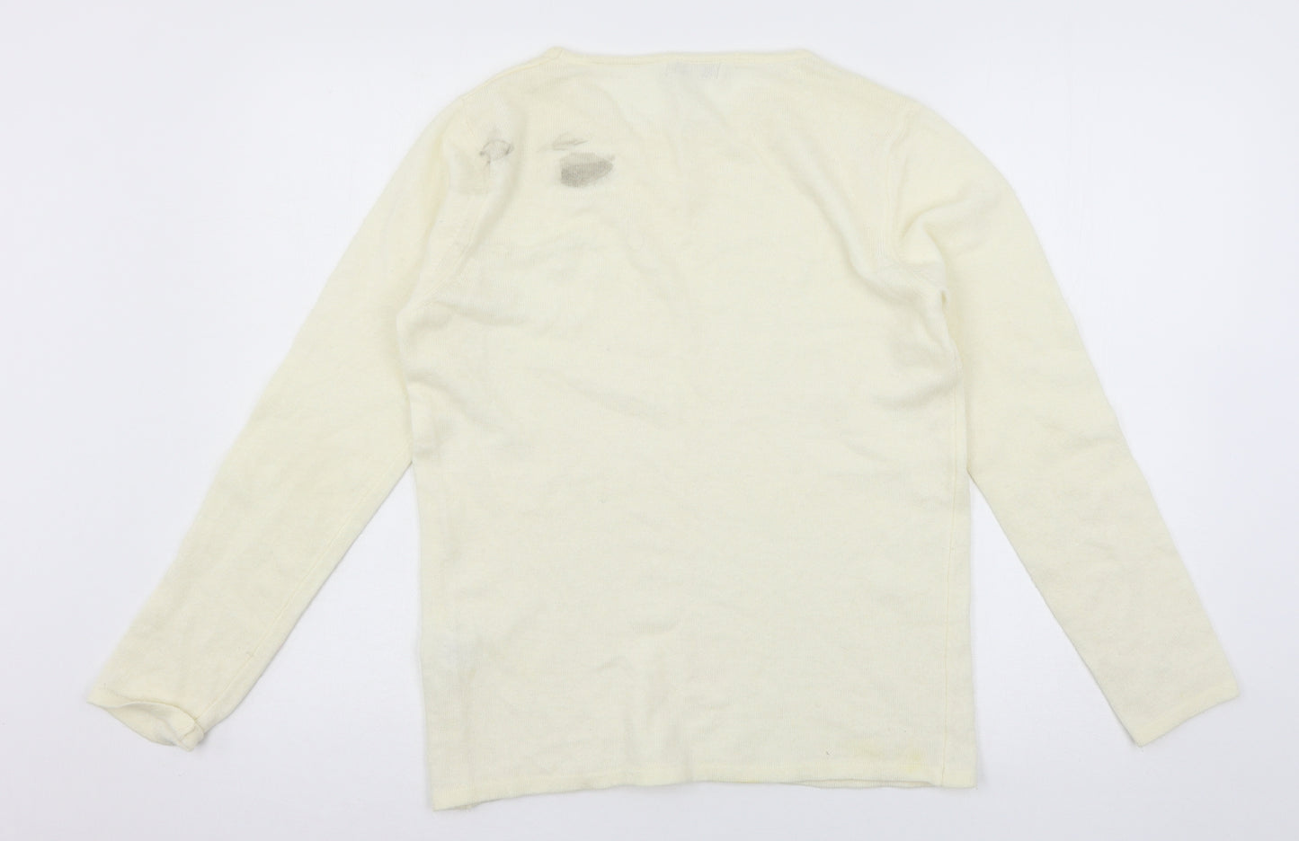 Bartolini Womens White  Knit Pullover Jumper Size L