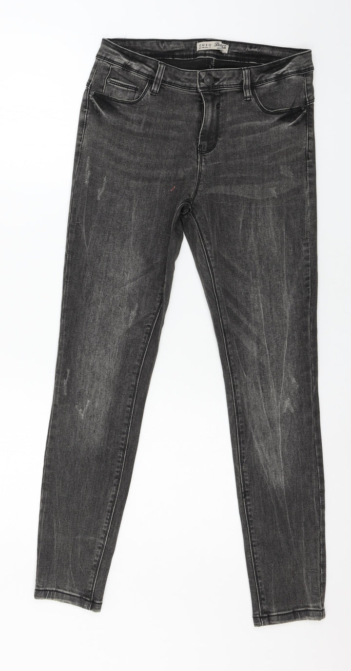 Denim & Co. Womens Grey Denim Skinny Jeans Size 12 L27 in