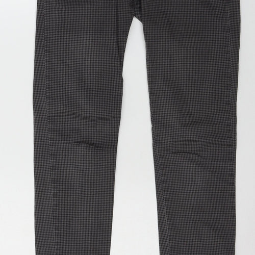Springfield Womens Grey Check Denim Skinny Jeans Size S L28 in