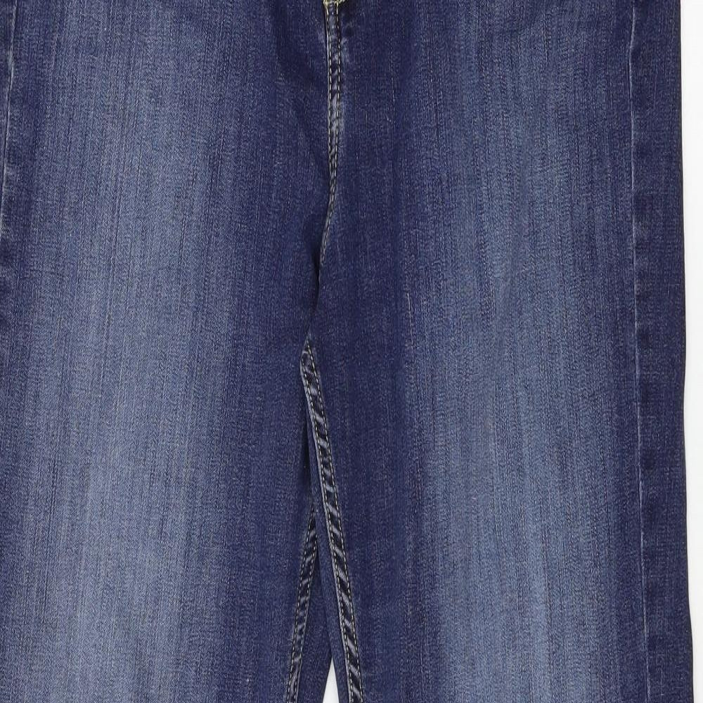 Marks and Spencer Womens Blue  Denim Straight Jeans Size 14 L27 in