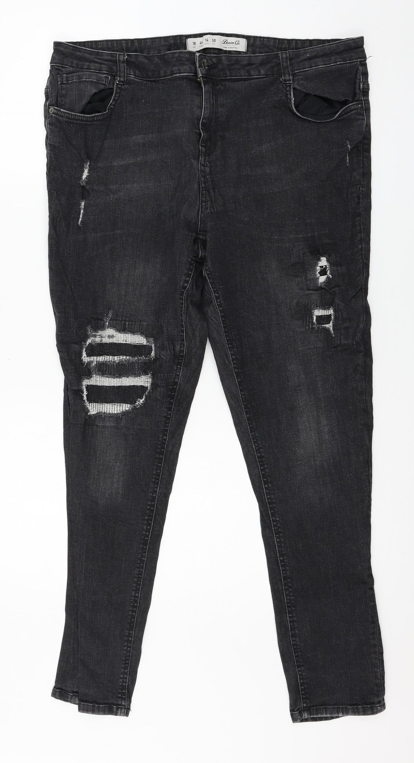 Denim & Co. Womens Green  Denim Skinny Jeans Size 18 L29 in
