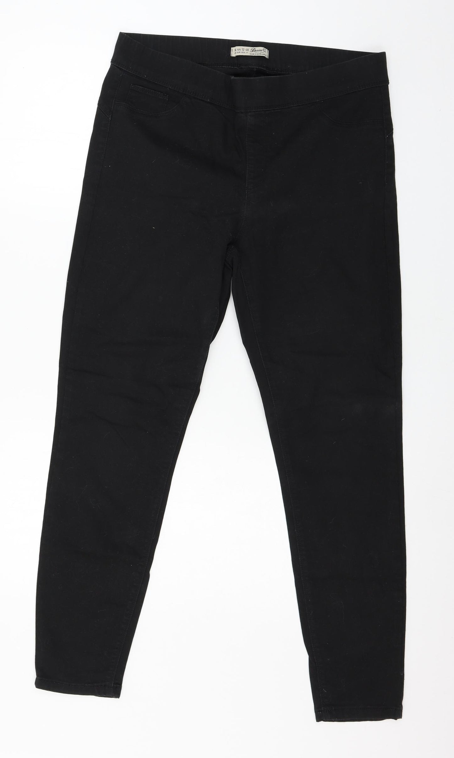Denim & Co. Womens Black  Denim Jegging Jeans Size 16 L28 in