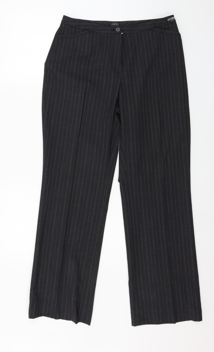 Rosner Womens Black Striped  Trousers  Size 12 L30 in