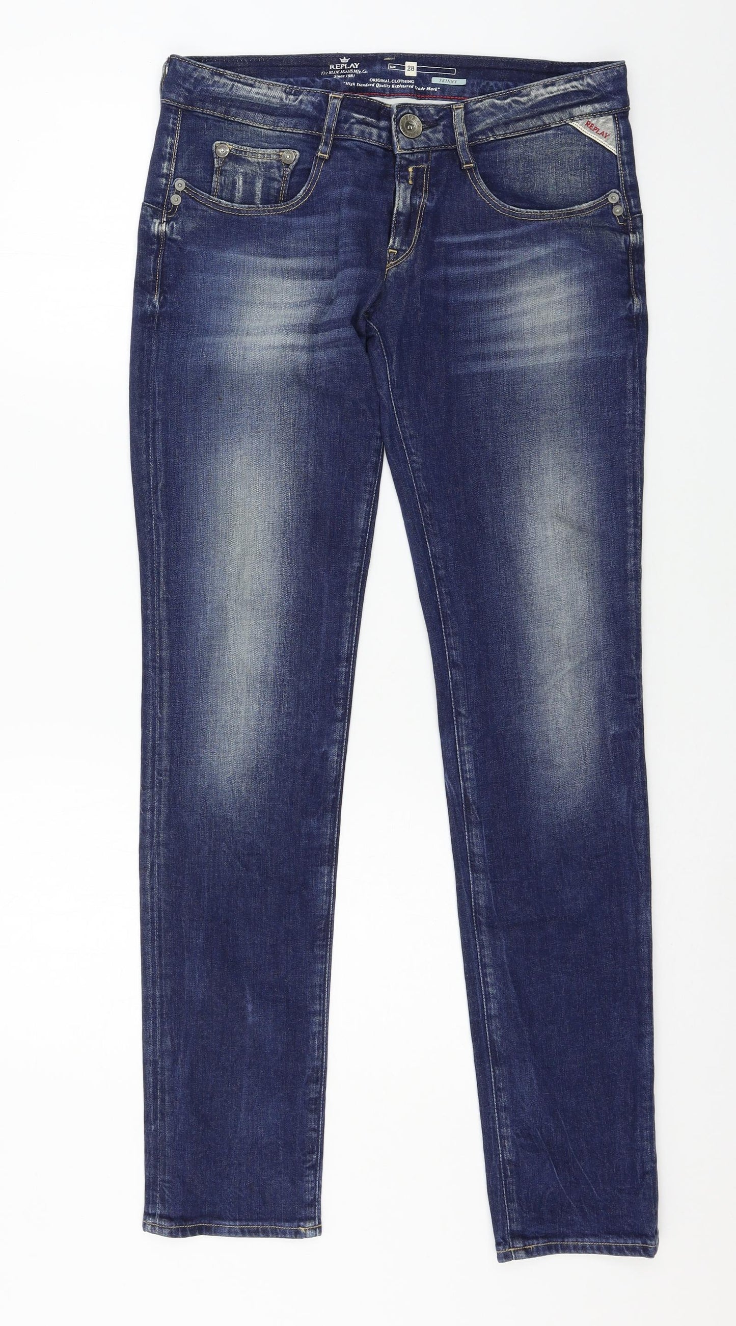 Replay Womens Blue  Denim Skinny Jeans Size 32 in L31 in