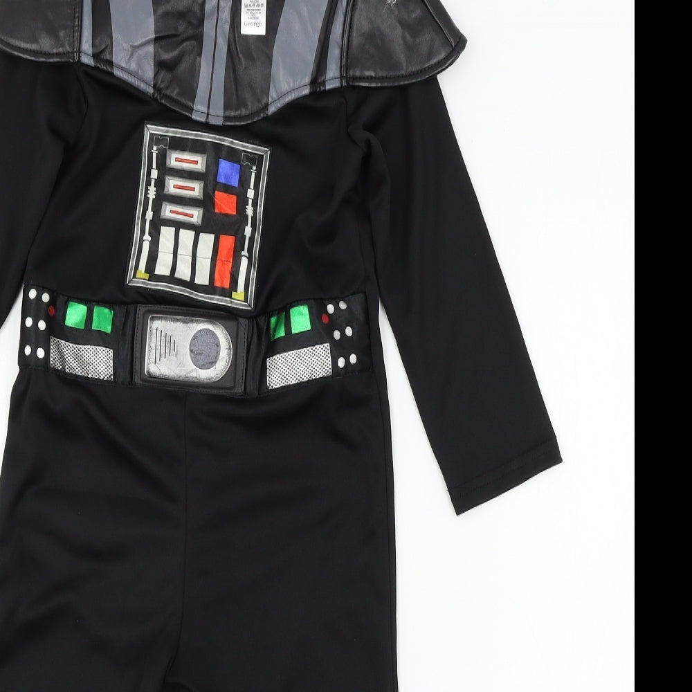 George Boys Black Geometric Jersey  One Piece Size 3-4 Years  - Darth Vader Star Wars