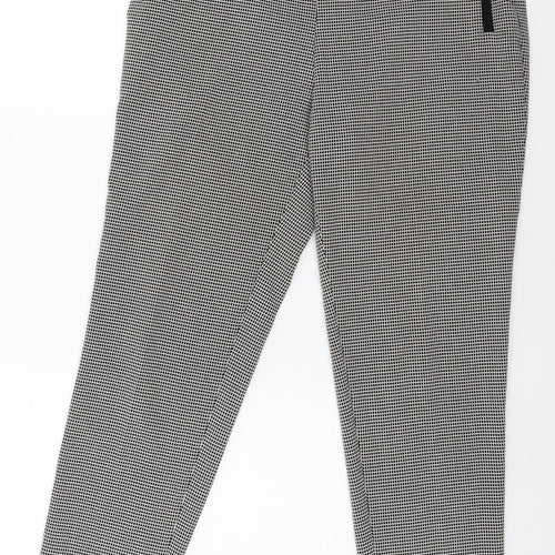 Marks and Spencer Womens Black Check  Trousers  Size 14 L27 in