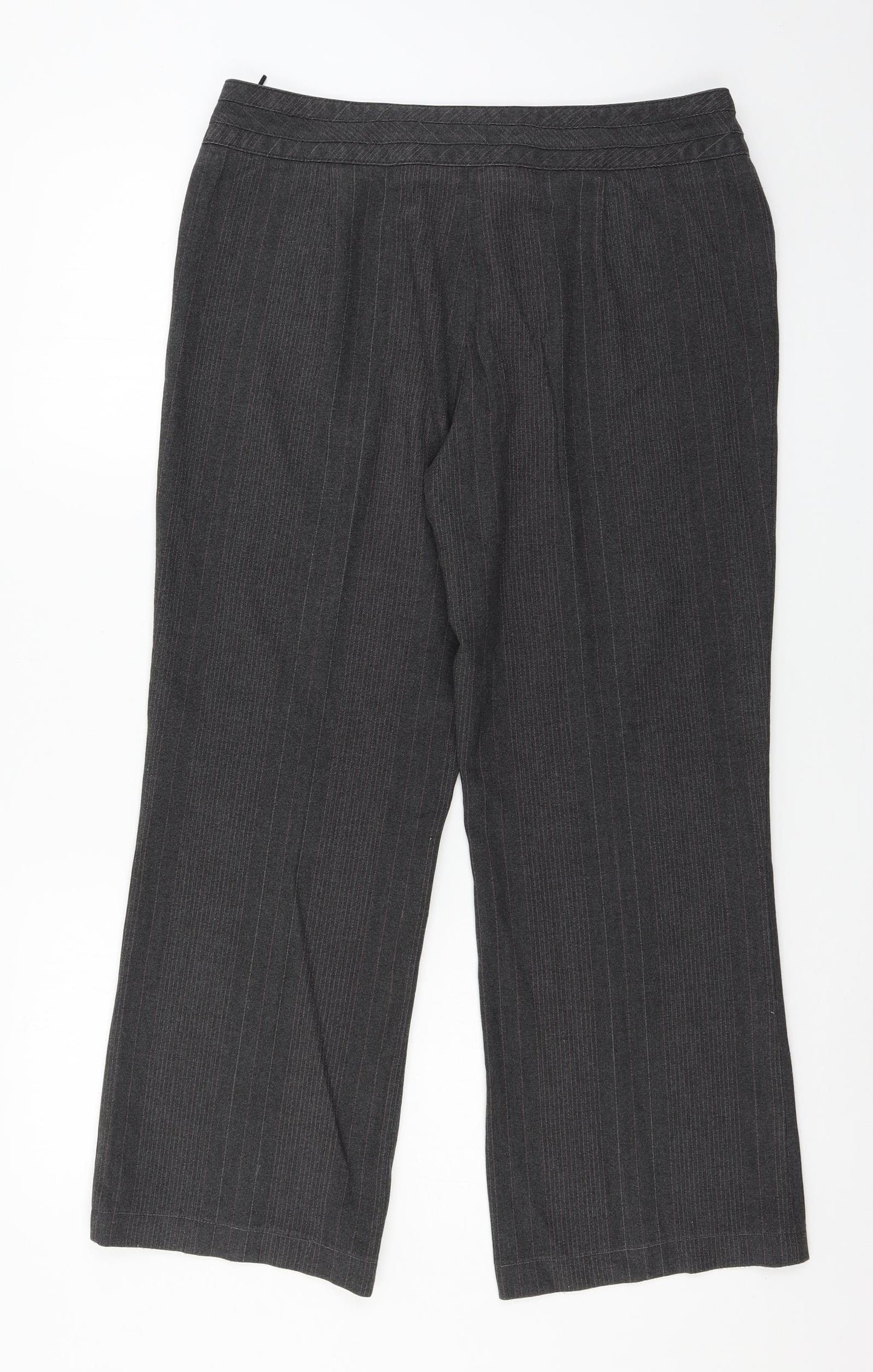 Per Una Womens Grey Striped  Trousers  Size 34 in L27 in